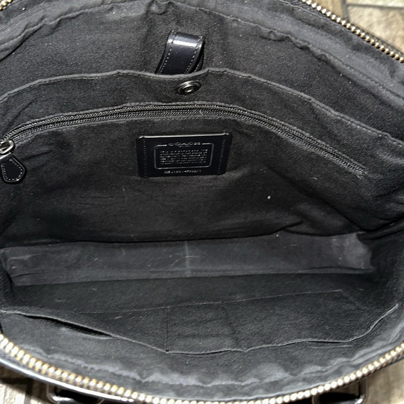 Coach Signature Canvas Plaid Print Beckett Slim Leather Briefcase - Picture 8 of 16